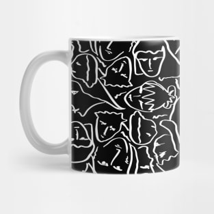 Call Me By Your Name Elios Shirt Faces in White Outlines on Black CMBYN Mug